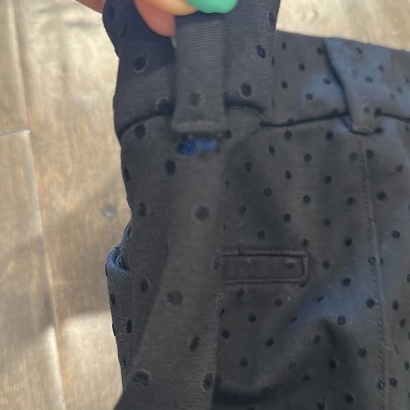 Old Navy Black Velvet Polka Dot Pixie Ankle Pants size 0 - Picture 7 of 7